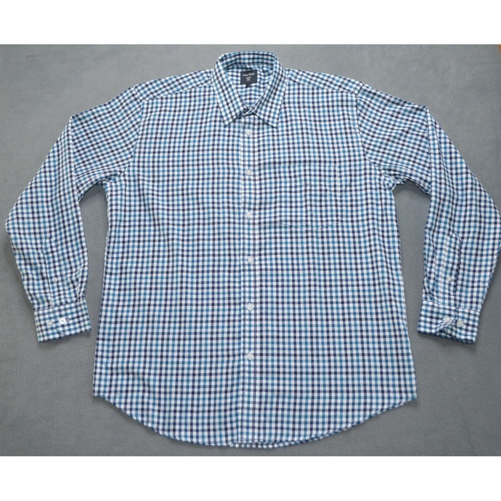 James Pringle Men's Button Down Shirt Gingham Check Long Sleeve Size Large